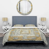 Designart 'Gold Glam on Grey Tapestry I' Glam Bedding Set