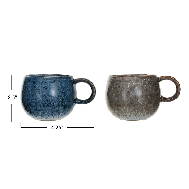 Hello Honey® 16oz. Brown & Blue Round Stoneware Mug Set, 2ct.