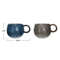 Hello Honey® 16oz. Brown & Blue Round Stoneware Mug Set, 2ct.