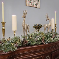 6ft. Pre-lit Glittery Bristle® Artificial Christmas Pine Mantle Swag with Pine Cones and Clear Lights