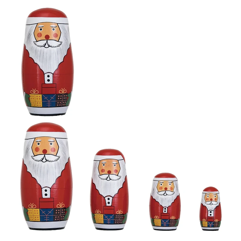 Hello Honey® Santa Wood Nesting Doll Set