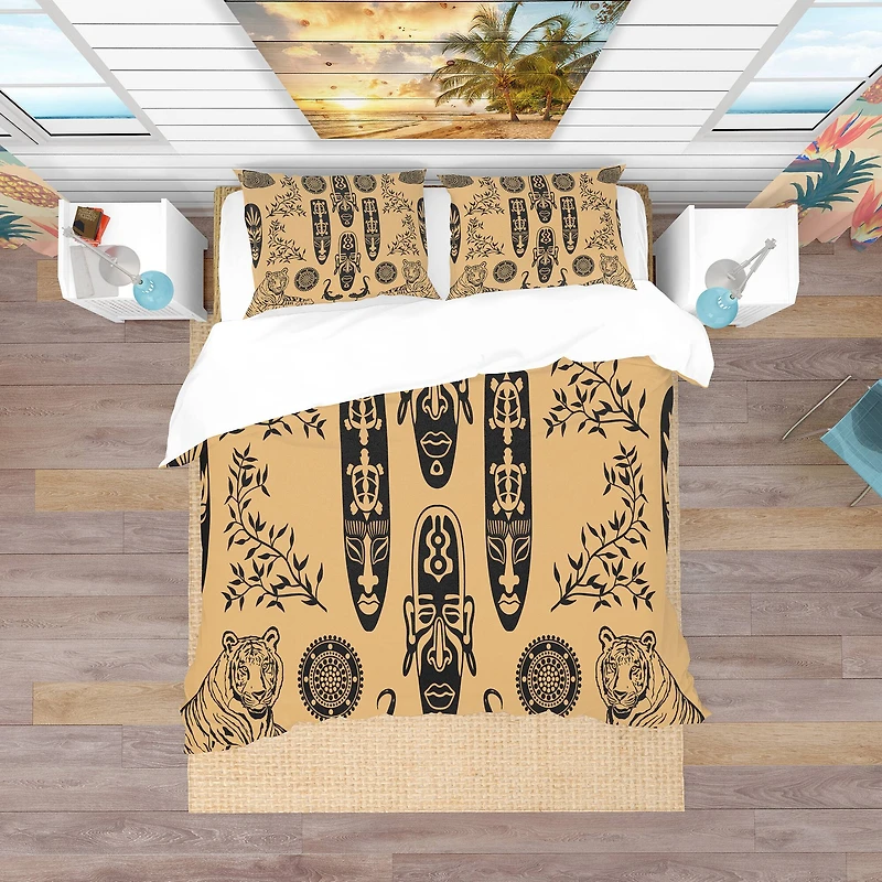 Designart 'Ethnic Decorative Mask' African Bedding Set