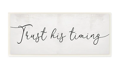 Stupell Industries Trust His Timing Religious Wooden Wall Plaque