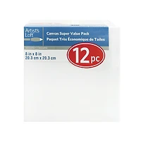 12 Pack 8" x 8" Super Value Canvas by Artist's Loft®