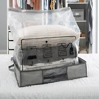 Simplify Heather Gray 2-in-1 Under The Bed Vacuum Storage Bag & Tote