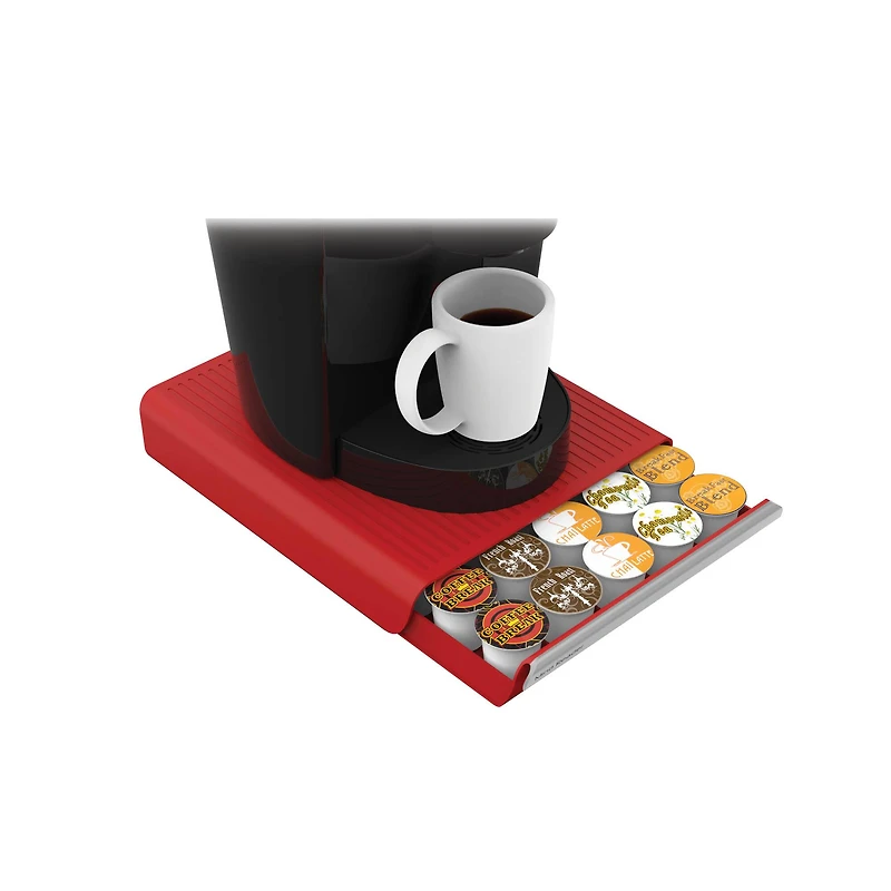 Mind Reader Red Single Serve Coffee Pod Drawer and Holder
