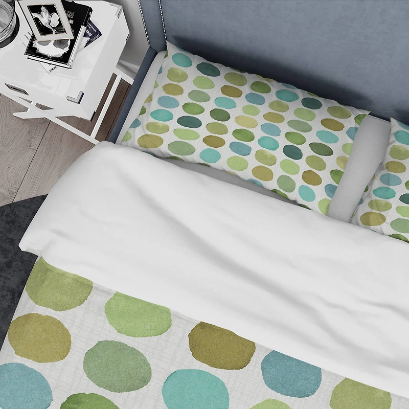 Designart 'geometric Green Circle I' Geometric Bedding Set