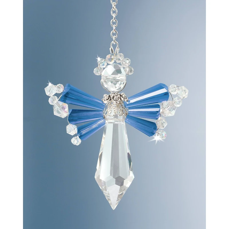 Solid Oak September/Sapphire Birthstone Angel Crystal Suncatcher Ornament Kit