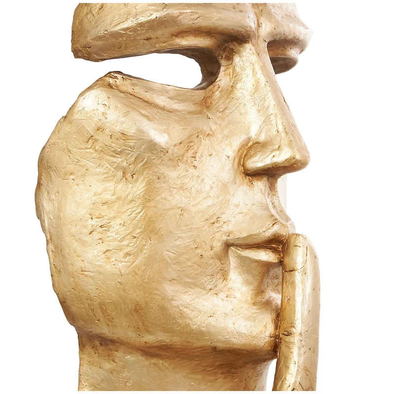 3ft. Gold Abstract Cutout Quiet Gesture Face Sculpture