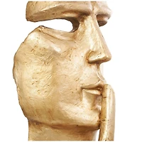 3ft. Gold Abstract Cutout Quiet Gesture Face Sculpture