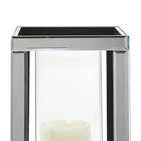 10" Silver Glass Glam Candle Holder