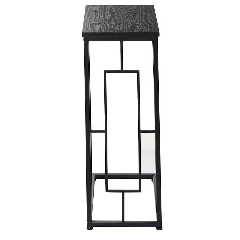 26" Black Metal Contemporary Accent Table