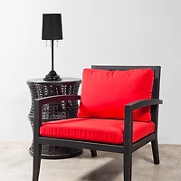 Simple Designs 17.2" Table Lamp with Fabric Shade & Hanging Beads