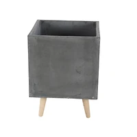Dark Gray Contemporary Planter Set