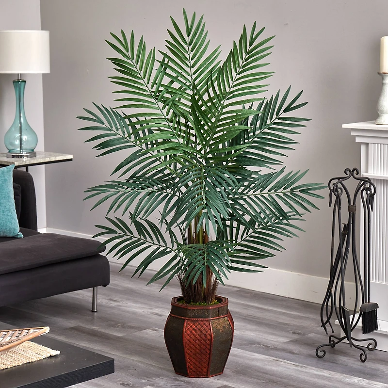 5ft. Potted Areca Palm Tree in Decorative Planter