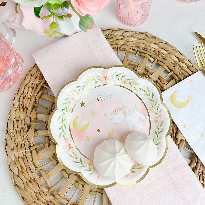 Kate Aspen® 7" Pink Elephant Baby Shower Premium Paper Plates, 16ct.