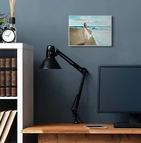 Stupell Industries Walk On The Beach Blue Ocean Painting Wall Plaque