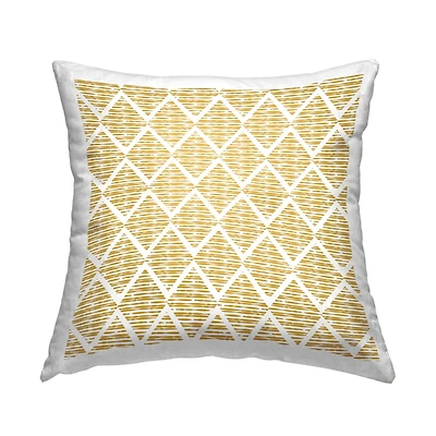 Stupell Industries Yellow Abstract Zigzag Diamond Pattern Throw Pillow, 18" x 18"