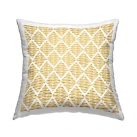 Stupell Industries Yellow Abstract Zigzag Diamond Pattern Throw Pillow, 18" x 18"