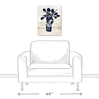 Navy Flower Vase 16" x 20" Canvas Wall Art