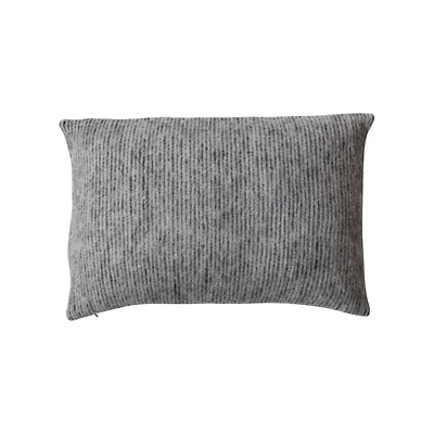 Hello Honey® 24" Gray Brushed New Zealand Wool Striped Lumbar Pillow