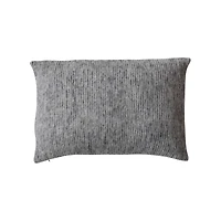 Hello Honey® 24" Gray Brushed New Zealand Wool Striped Lumbar Pillow