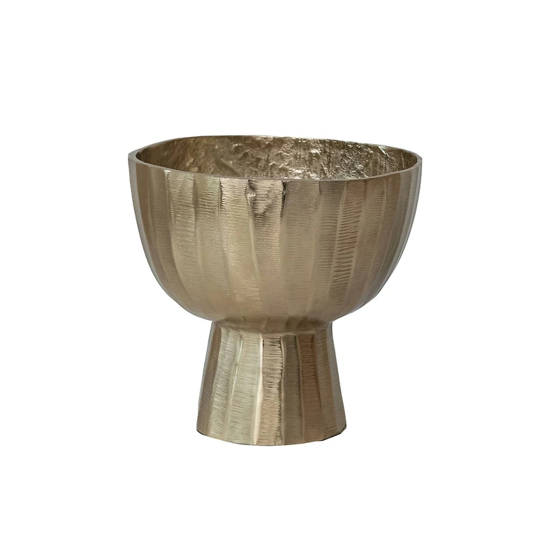 Hello Honey® 8.5" Gold Aureate Creased Metal Planter