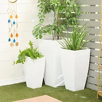 White Modern Planter, Set of 3" 30", 25", 20"