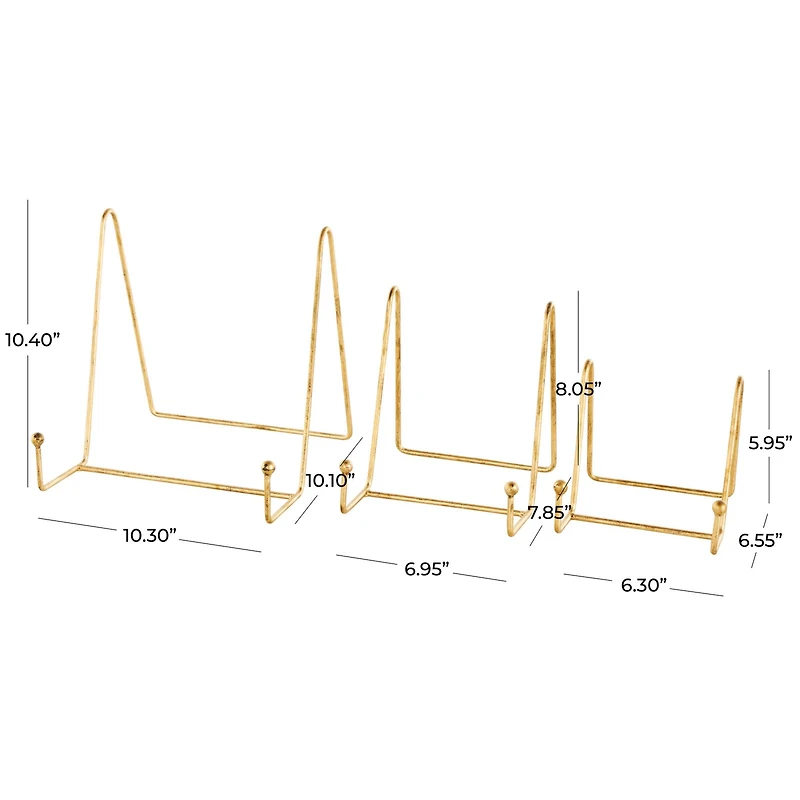 Gold Metal Wide Triangle Display Easel Set