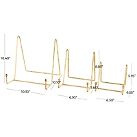 Gold Metal Wide Triangle Display Easel Set