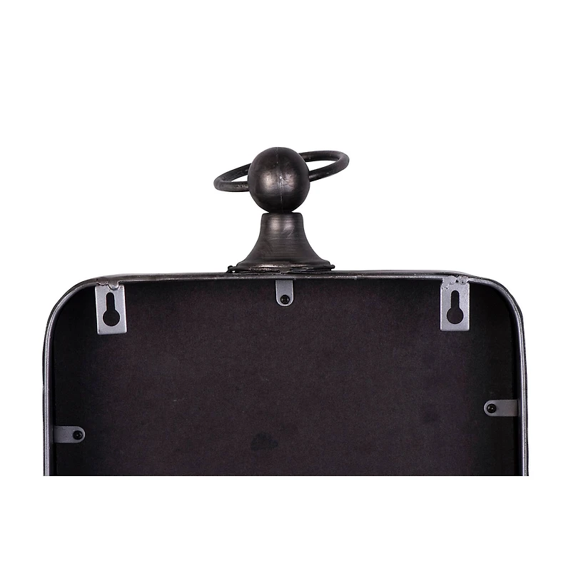 Hello Honey® Metal Rectangle Hanging Clock with Handle Decoration on Top