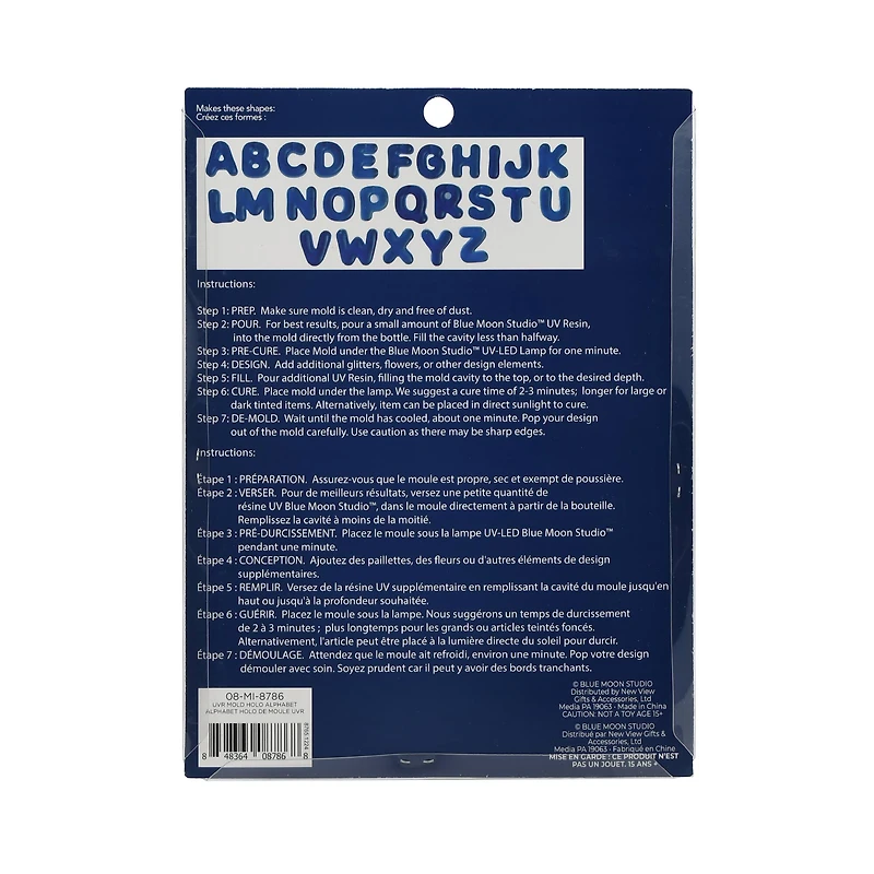 Blue Moon Studio™ UV Resin Craft Holographic Alphabet Mold