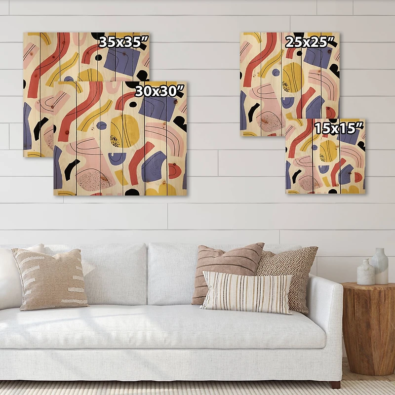 Designart - Organic and Elements In Red Yellow and Pink