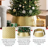 Glitzhome® 3ft. Gold Weave Metal Tree Collar