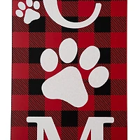 Glitzhome® 42" Plaid Pet "WELCOME" Wooden Porch Sign