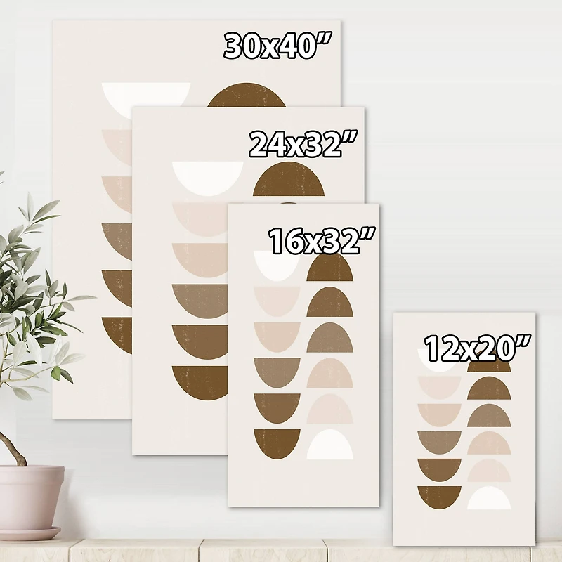 Designart - Abstract Sun & Moon Geometrics In Terracotta II