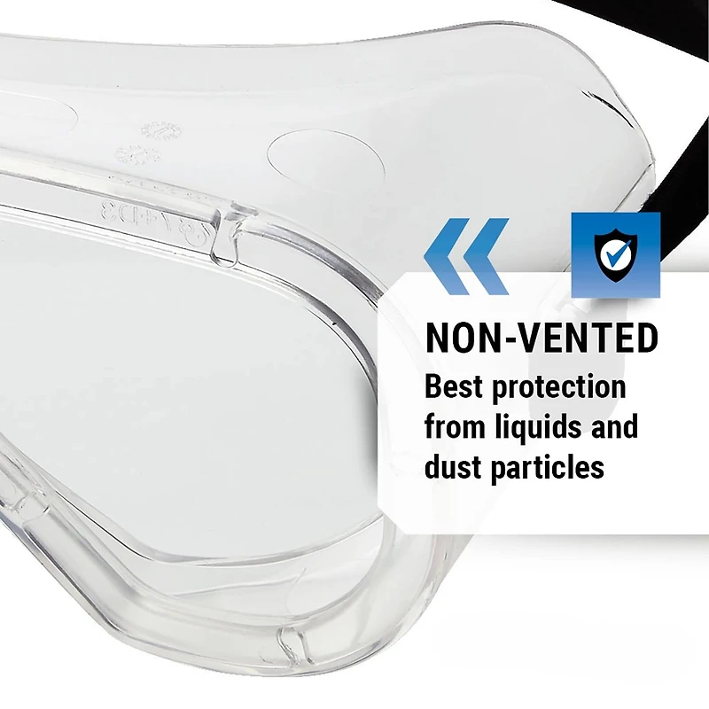 Non-Vented Anti-Fog & Anti-Splash Safety Goggles