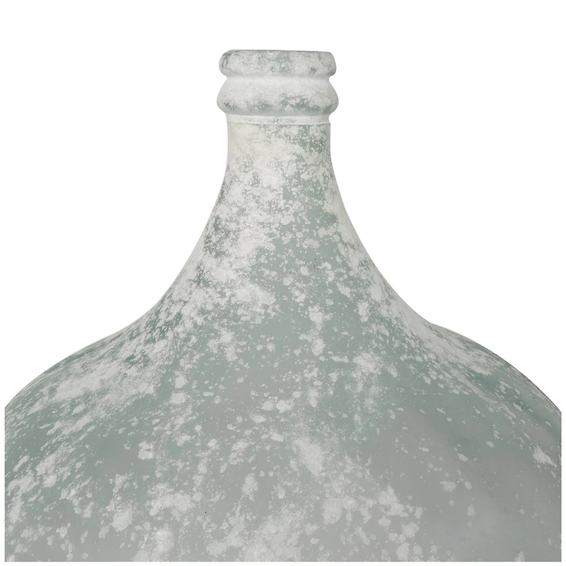 22" Frosted Clear Spanish Bottle Recycled Glass Vase