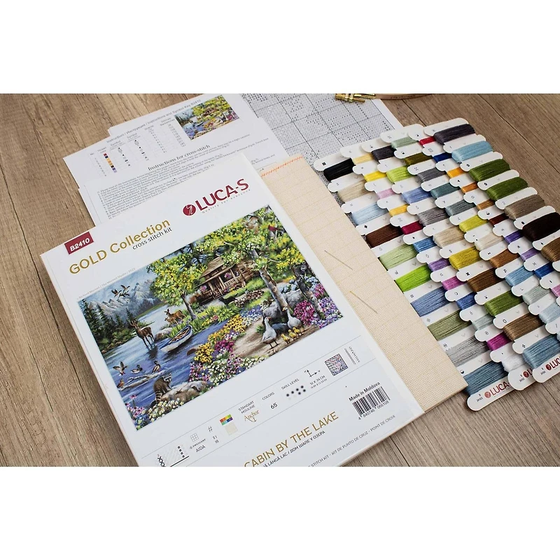 Luca-S Cabin By The Lake Counted Cross-Stitch Kit