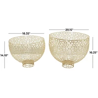 Gold Metal Chain Link Decorative Bowl Set