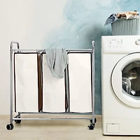 NEX™ 30" Chrome Removable 3-Bag Laundry Sorter