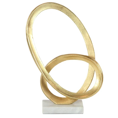 CosmoLiving by Cosmopolitan 17" Gold Aluminum Geometric Sculpture