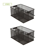 Mind Reader Black Storage Basket Organizer and Utensil Holder, 2ct.