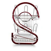 MegaChef 16" Red 2-Shelf Iron Wire Dish Rack