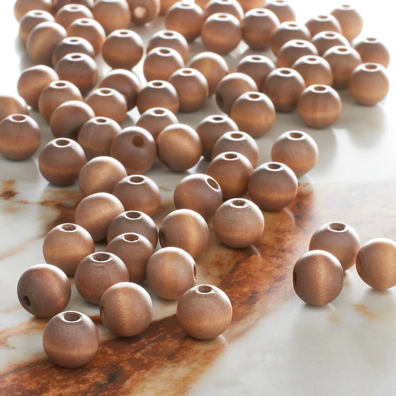 11mm Dark Wooden Round Beads by Bead Landing™