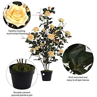 45" Artificial Yellow Rose Plant in Pot