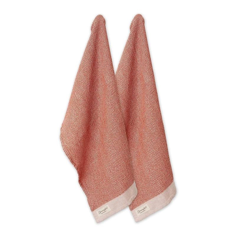DII® Burnt Orange Washed Waffle Woven Dishtowels, 2ct.