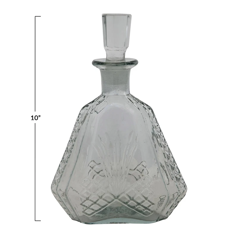 Hello Honey® 10" clear Etched Glass Decanter