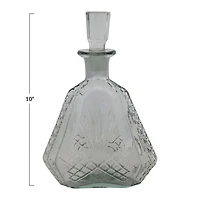 Hello Honey® 10" clear Etched Glass Decanter