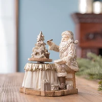 6.5" Santa with Spinning Christmas Tree Set